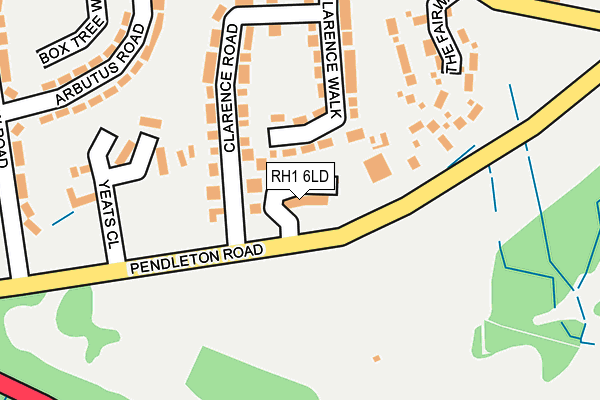 RH1 6LD map - OS OpenMap – Local (Ordnance Survey)