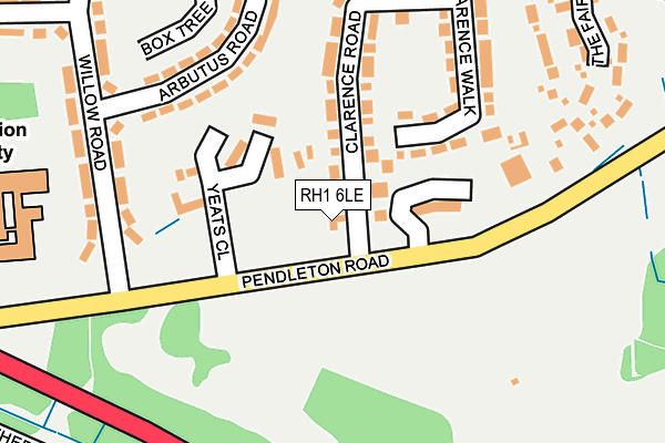 RH1 6LE map - OS OpenMap – Local (Ordnance Survey)