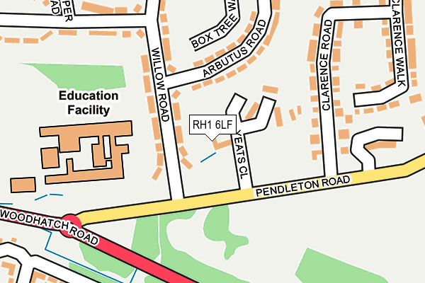 RH1 6LF map - OS OpenMap – Local (Ordnance Survey)