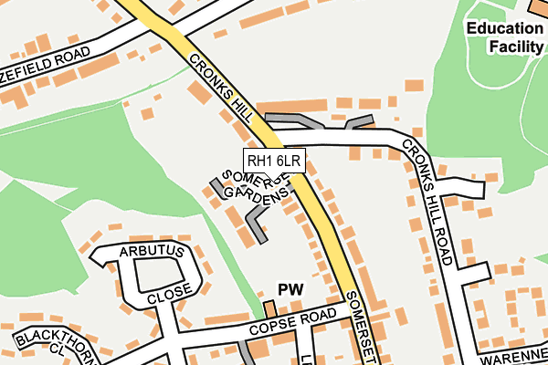 RH1 6LR map - OS OpenMap – Local (Ordnance Survey)