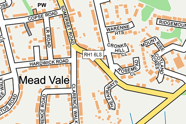 RH1 6LS map - OS OpenMap – Local (Ordnance Survey)