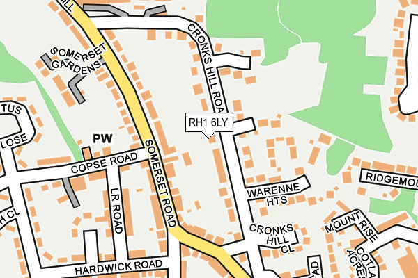 RH1 6LY map - OS OpenMap – Local (Ordnance Survey)