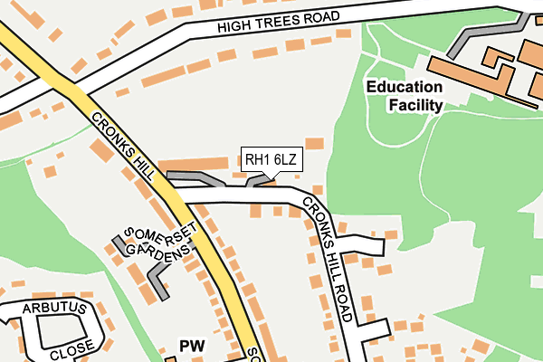 RH1 6LZ map - OS OpenMap – Local (Ordnance Survey)