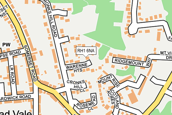 RH1 6NA map - OS OpenMap – Local (Ordnance Survey)