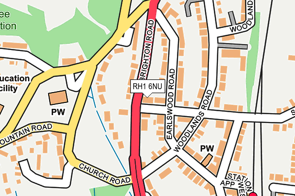 RH1 6NU map - OS OpenMap – Local (Ordnance Survey)