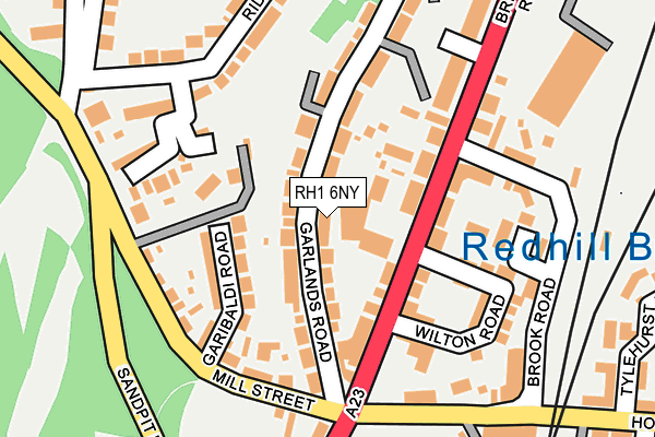 RH1 6NY map - OS OpenMap – Local (Ordnance Survey)