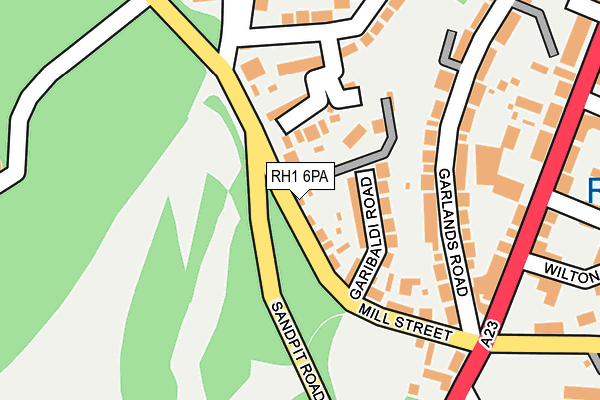 RH1 6PA map - OS OpenMap – Local (Ordnance Survey)