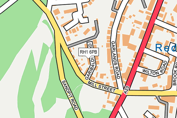 RH1 6PB map - OS OpenMap – Local (Ordnance Survey)