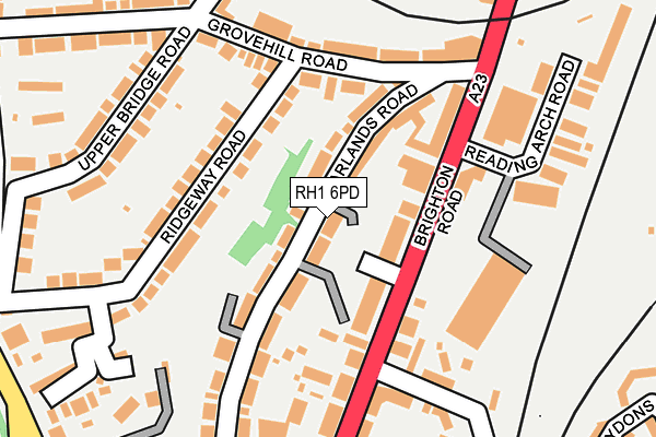 RH1 6PD map - OS OpenMap – Local (Ordnance Survey)