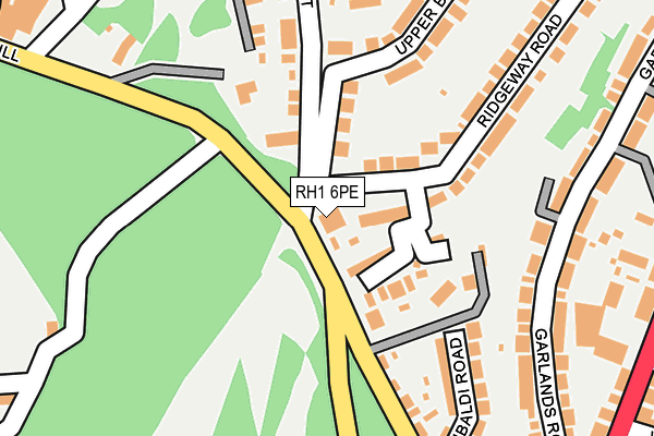 RH1 6PE map - OS OpenMap – Local (Ordnance Survey)
