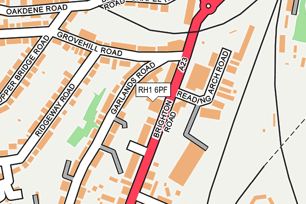 RH1 6PF map - OS OpenMap – Local (Ordnance Survey)