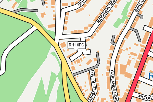 RH1 6PG map - OS OpenMap – Local (Ordnance Survey)