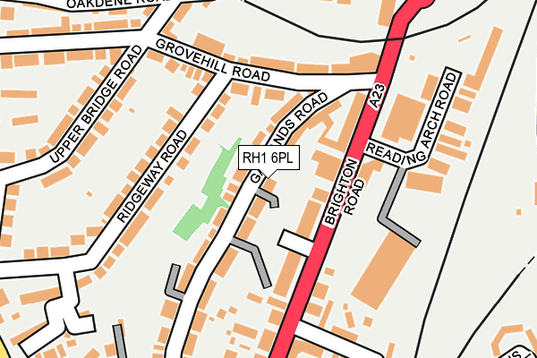 RH1 6PL map - OS OpenMap – Local (Ordnance Survey)