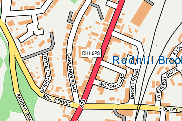 RH1 6PS map - OS OpenMap – Local (Ordnance Survey)