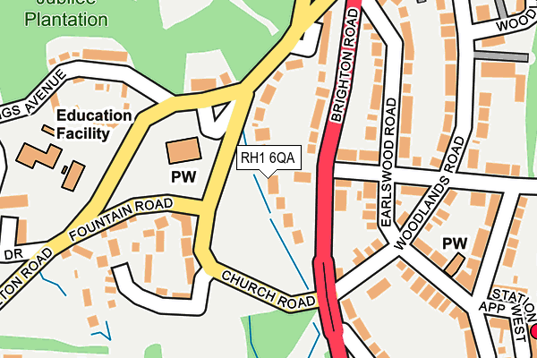 RH1 6QA map - OS OpenMap – Local (Ordnance Survey)