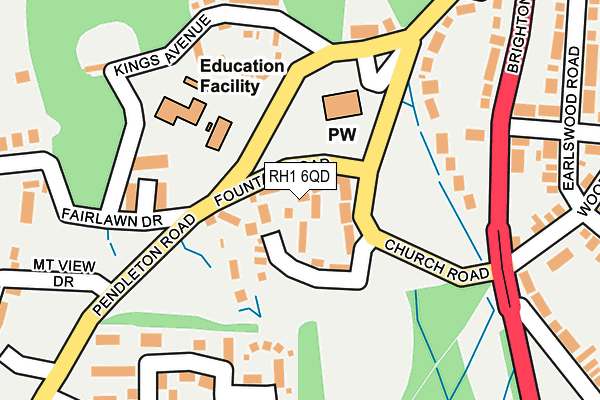 RH1 6QD map - OS OpenMap – Local (Ordnance Survey)