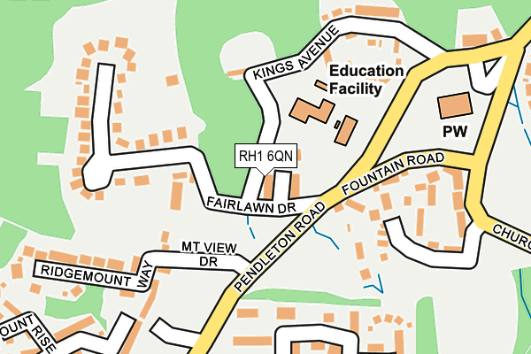 RH1 6QN map - OS OpenMap – Local (Ordnance Survey)