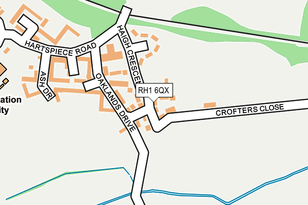 RH1 6QX map - OS OpenMap – Local (Ordnance Survey)