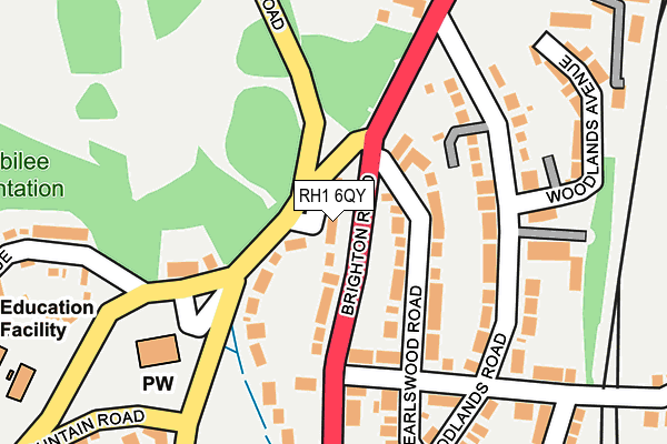 RH1 6QY map - OS OpenMap – Local (Ordnance Survey)