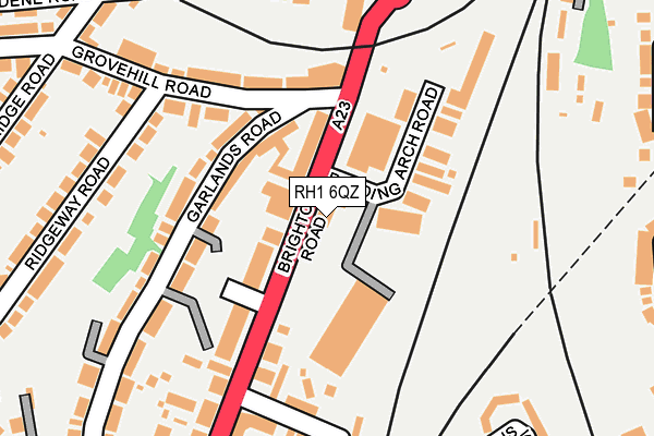 RH1 6QZ map - OS OpenMap – Local (Ordnance Survey)