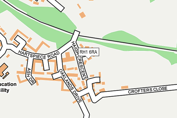 RH1 6RA map - OS OpenMap – Local (Ordnance Survey)