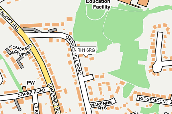 RH1 6RG map - OS OpenMap – Local (Ordnance Survey)