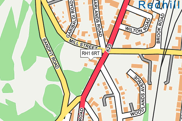 RH1 6RT map - OS OpenMap – Local (Ordnance Survey)