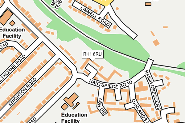 RH1 6RU map - OS OpenMap – Local (Ordnance Survey)