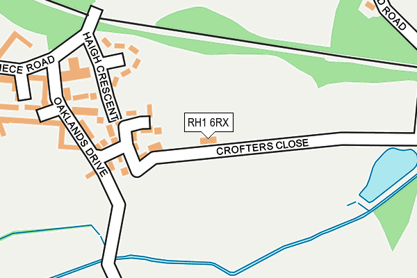 RH1 6RX map - OS OpenMap – Local (Ordnance Survey)