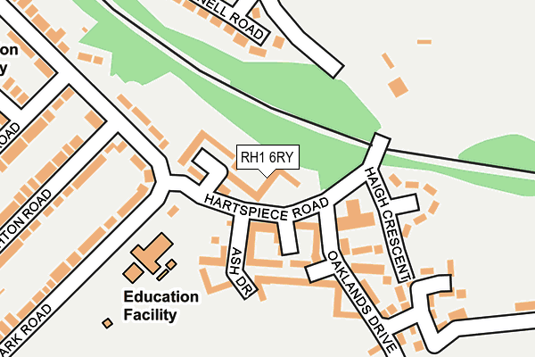 RH1 6RY map - OS OpenMap – Local (Ordnance Survey)