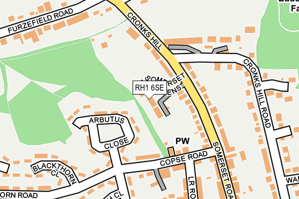 RH1 6SE map - OS OpenMap – Local (Ordnance Survey)