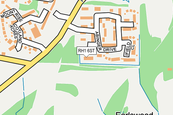 RH1 6ST map - OS OpenMap – Local (Ordnance Survey)