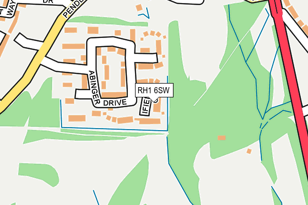 RH1 6SW map - OS OpenMap – Local (Ordnance Survey)