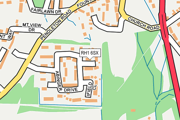 RH1 6SX map - OS OpenMap – Local (Ordnance Survey)