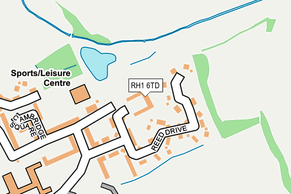 RH1 6TD map - OS OpenMap – Local (Ordnance Survey)