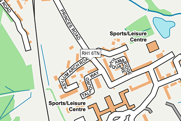 RH1 6TN map - OS OpenMap – Local (Ordnance Survey)