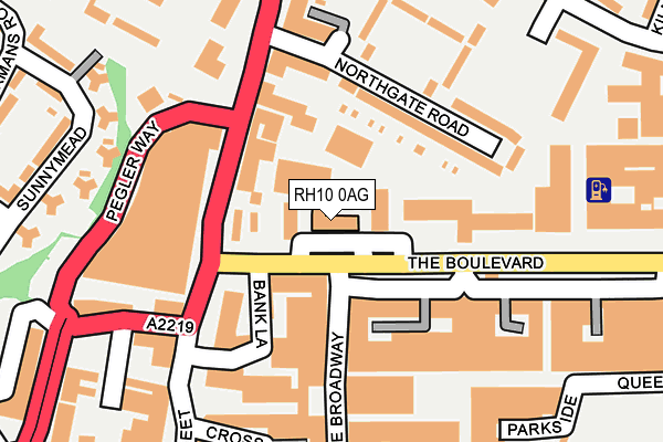 RH10 0AG map - OS OpenMap – Local (Ordnance Survey)