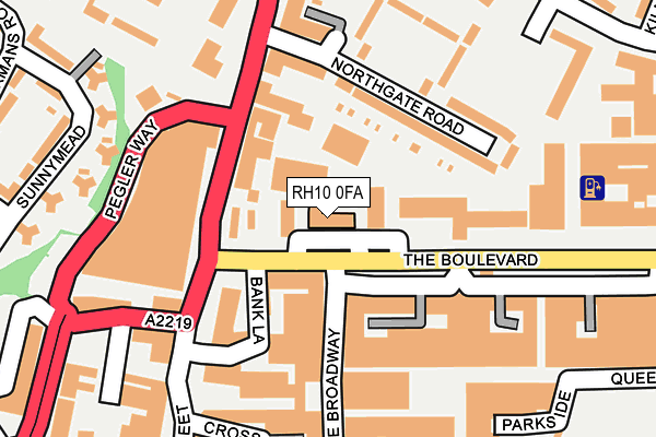 RH10 0FA map - OS OpenMap – Local (Ordnance Survey)