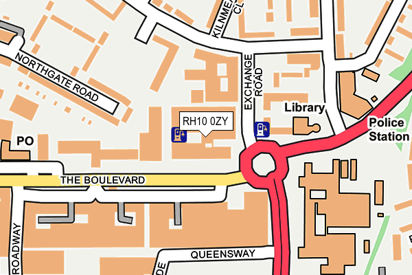 RH10 0ZY map - OS OpenMap – Local (Ordnance Survey)