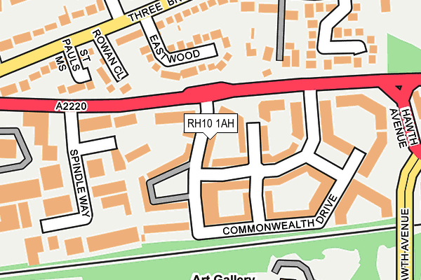RH10 1AH map - OS OpenMap – Local (Ordnance Survey)