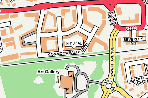 RH10 1AL map - OS OpenMap – Local (Ordnance Survey)