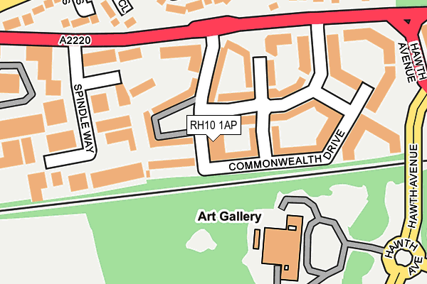 RH10 1AP map - OS OpenMap – Local (Ordnance Survey)