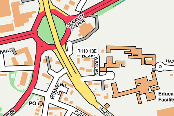 RH10 1BE map - OS OpenMap – Local (Ordnance Survey)