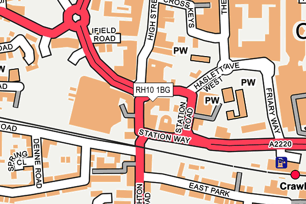 RH10 1BG map - OS OpenMap – Local (Ordnance Survey)