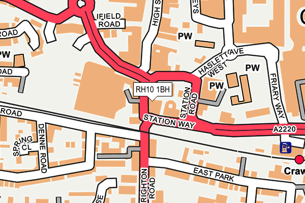 RH10 1BH map - OS OpenMap – Local (Ordnance Survey)