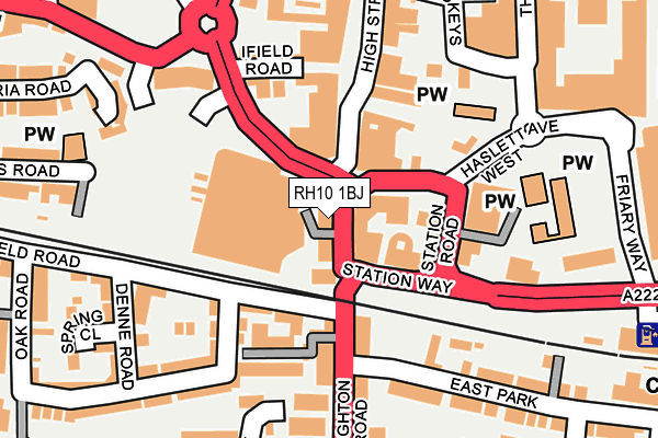 RH10 1BJ map - OS OpenMap – Local (Ordnance Survey)