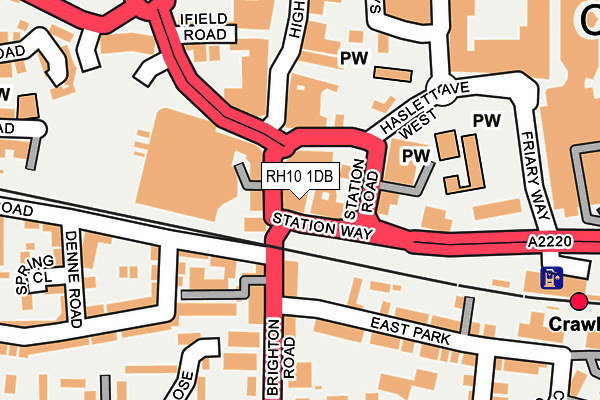 RH10 1DB map - OS OpenMap – Local (Ordnance Survey)
