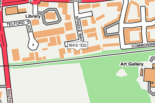 RH10 1DG map - OS OpenMap – Local (Ordnance Survey)