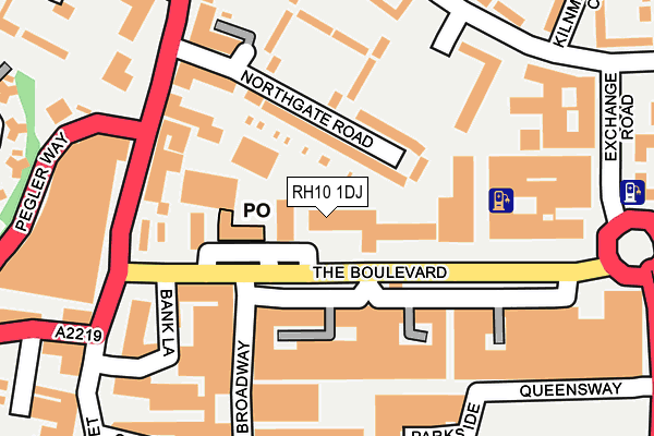 RH10 1DJ map - OS OpenMap – Local (Ordnance Survey)