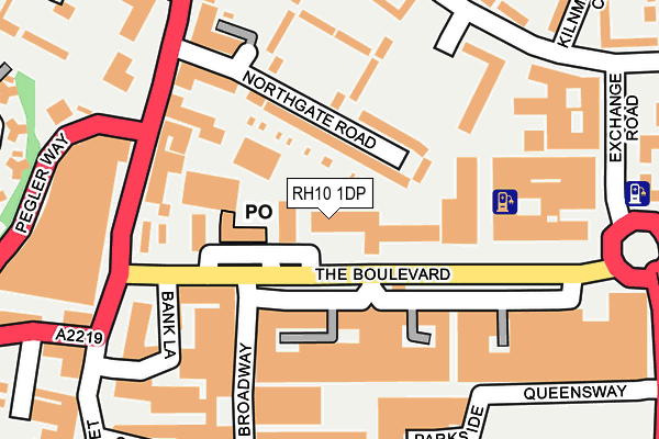 RH10 1DP map - OS OpenMap – Local (Ordnance Survey)